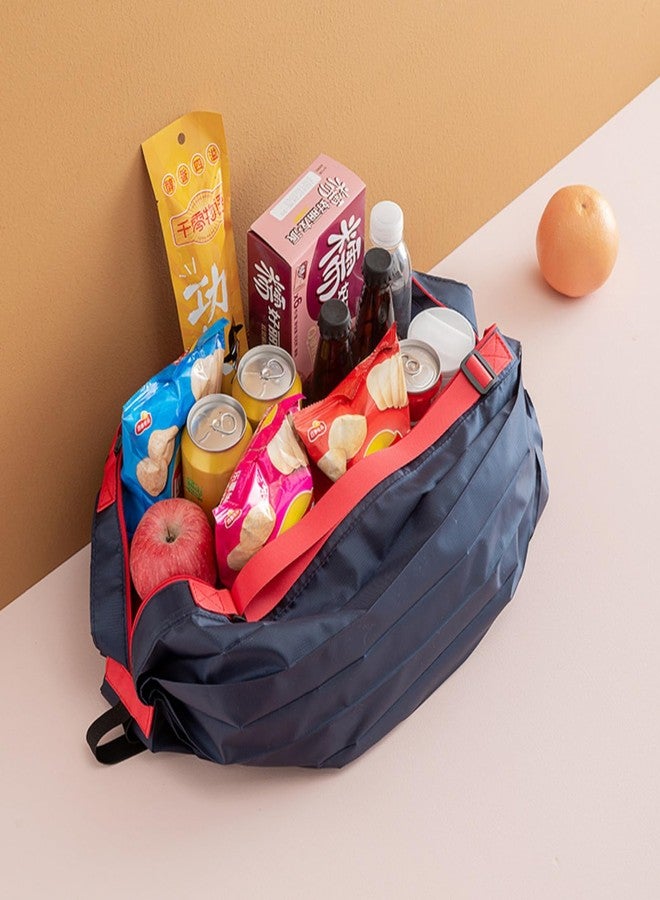 SUSOYAOCHEN 2PCS Travel Shoulder Bag Reusable Grocery Bags Foldable Shopping Bags Washable Waterproof Nylon Pouch Bags Sports handbag (Black) - Image 4